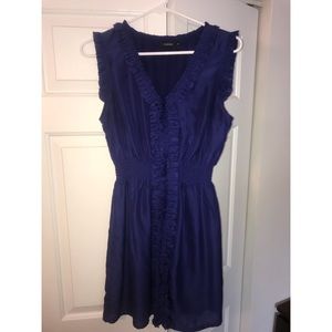 Blue Sun Dress w/Lining, Size M, stretchy waist